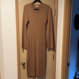 AYR Long Sleeve Tan Knit Dress